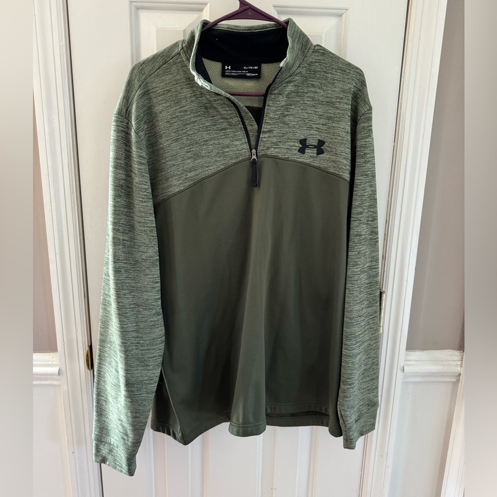 Green Under Armour Cold Gear 1/4 zip.